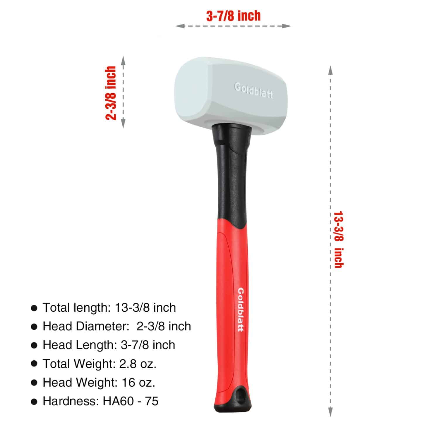 16 oz. No-Bounce Rubber Mallet