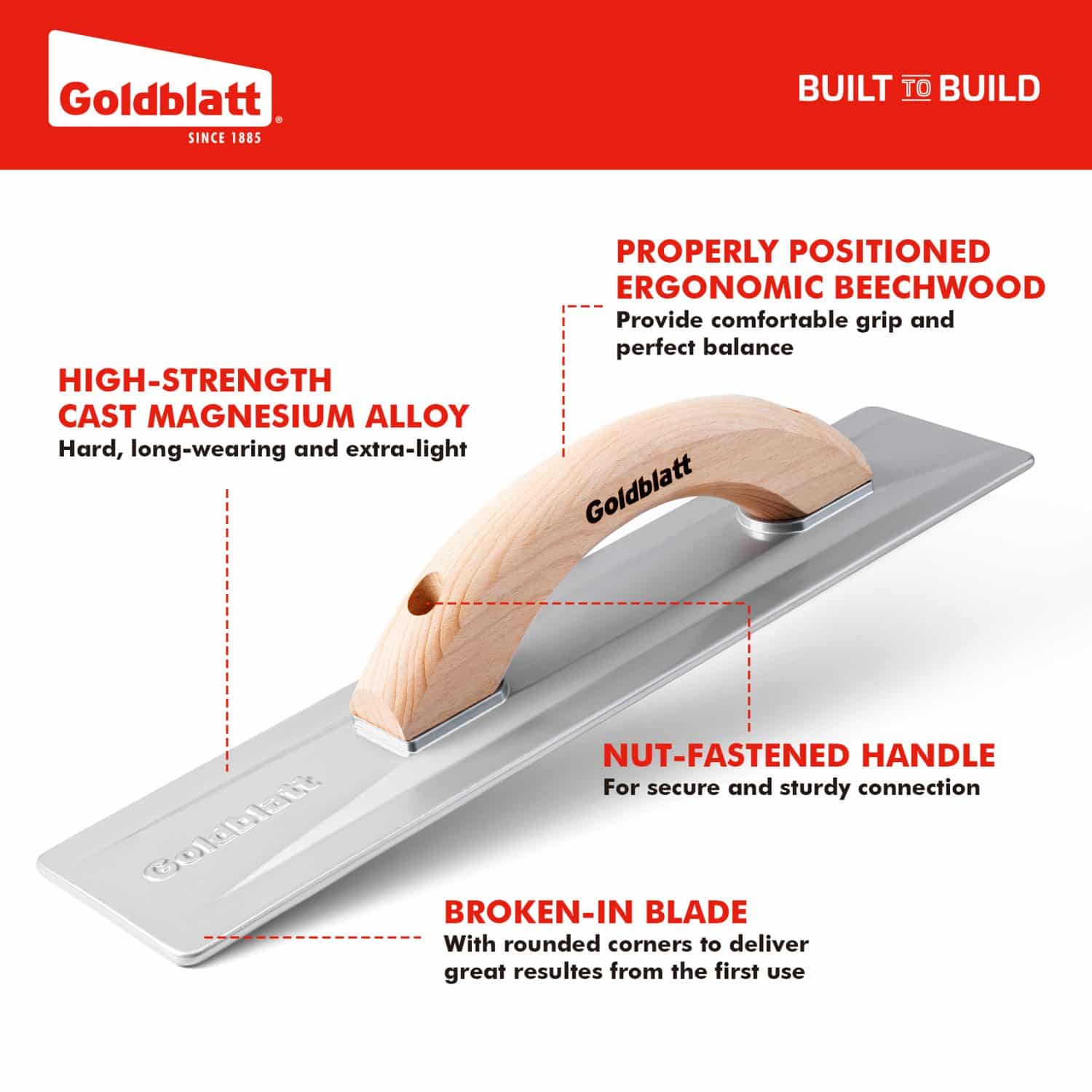 Magnesium Float 16 in. x 3-1/2 in. Wood Handle