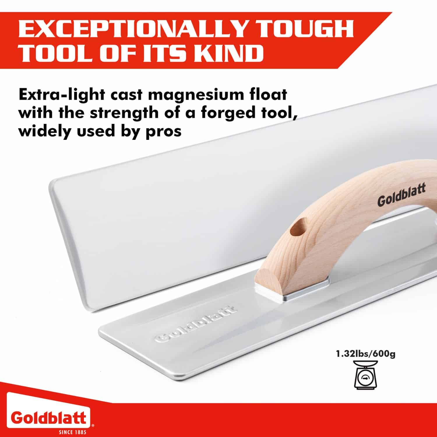 Magnesium Float 16 in. x 3-1/2 in. Wood Handle