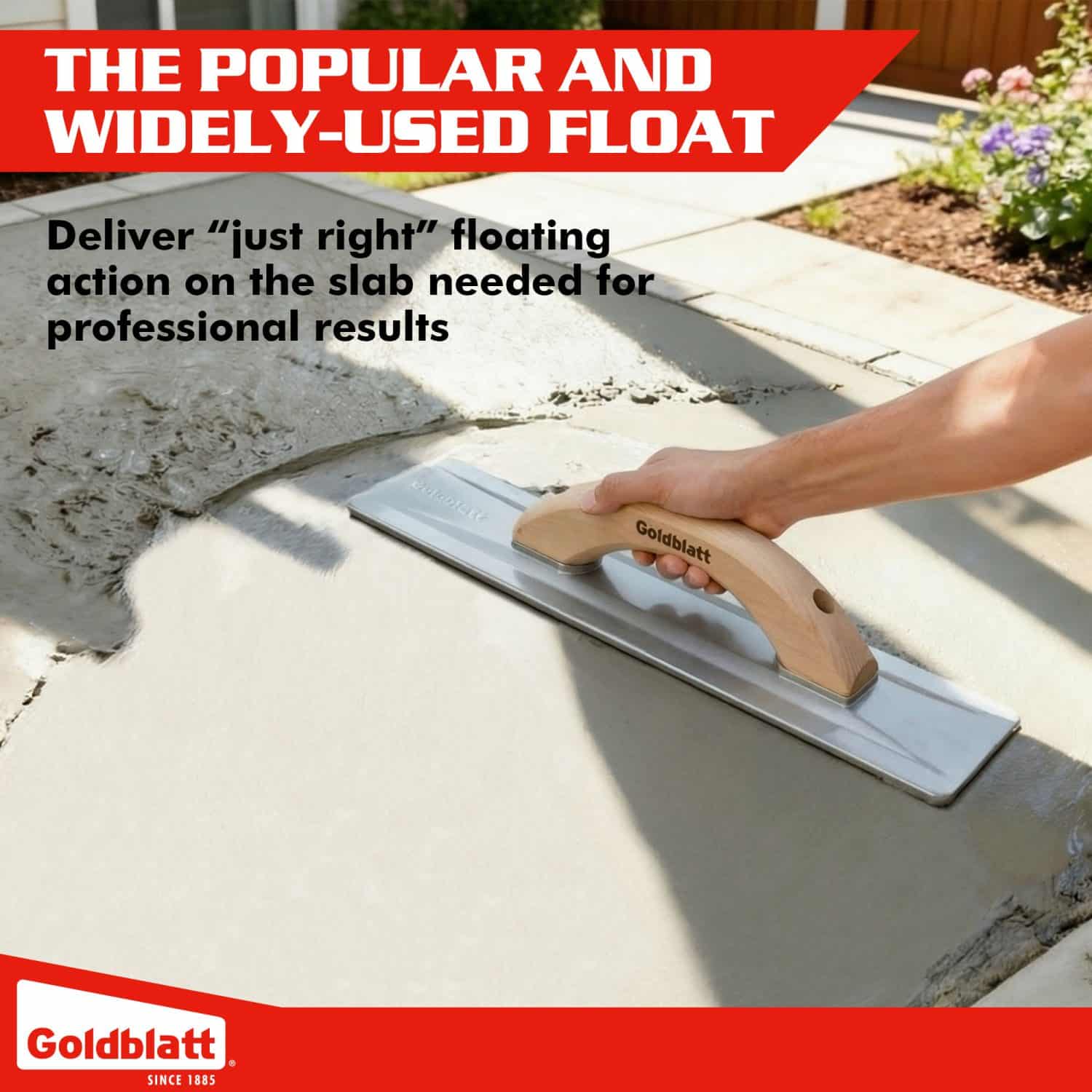 Magnesium Float 16 in. x 3-1/2 in. Wood Handle